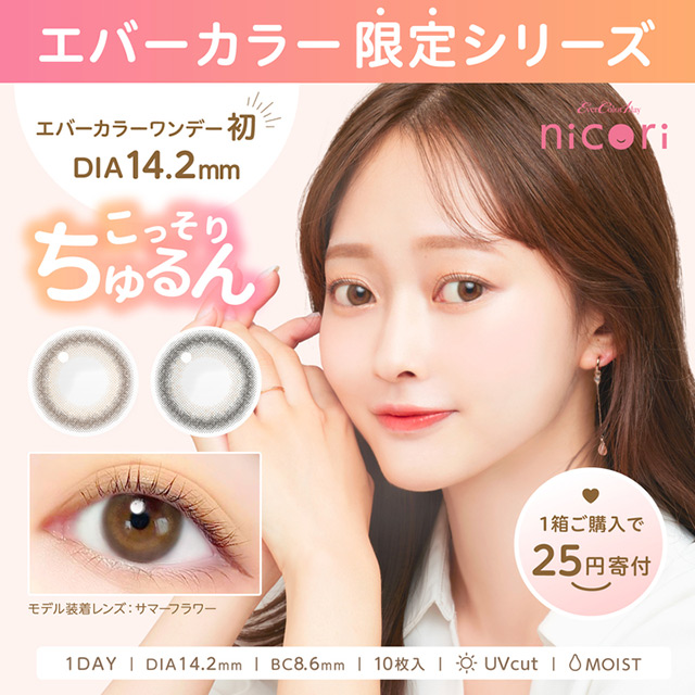 [Contact lenses] EverColor1day nicori [10 lenses / 1Box] / Daily Disposal 1Day Disposable Colored Contact Lens DIA14.2mm<!-- エバーカラーワンデーニコリ 1箱10枚入 □Contact Lenses□-->